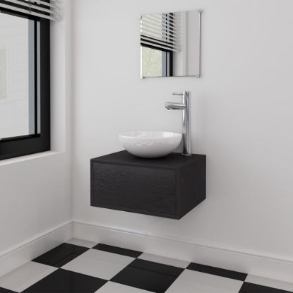 Image de Meubles de salle de bains trois pièces Noir