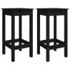 Image de Chaises de bar lot de 2 noir 40x40x78 cm bois de pin solide