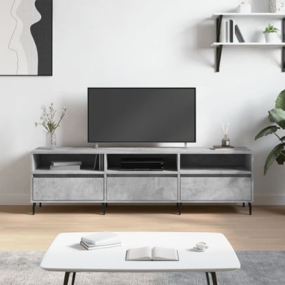 Image de Meuble TV gris béton 150x30x44,5 cm bois d'ingénierie