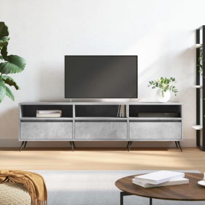 Image de Meuble TV gris béton 150x30x44,5 cm bois d'ingénierie