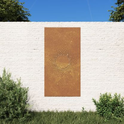 Image de Décoration murale jardin 105x55cm acier corten design du soleil