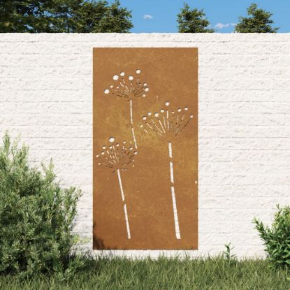 Image de Décoration murale jardin 105x55 cm acier corten design de fleur