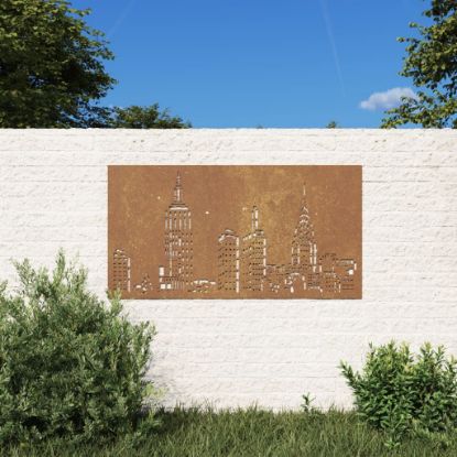 Image de Décoration murale jardin 105x55cm acier corten design d'horizon