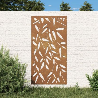 Image de Décoration murale jardin 105x55 cm design de feuille de bambou