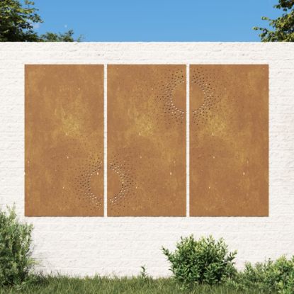 Image de Décorations murales jardin 3 pcs 105x55 cm design du soleil