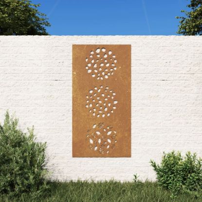 Image de Décoration murale jardin 105x55 cm acier corten design feuille