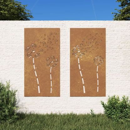 Image de Décorations murales de jardin 2pcs 105x55 cm design de fleur