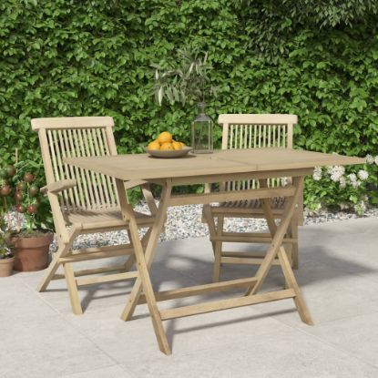 Image de  Table de jardin pliante gris 120x70x75 cm bois de teck solide