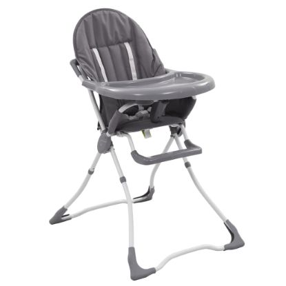 Image de  Chaise haute pour bébé Gris et blanc