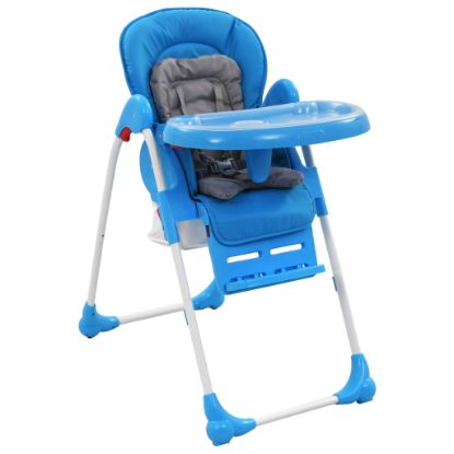 Image de  Chaise haute pour bébé Bleu et gris