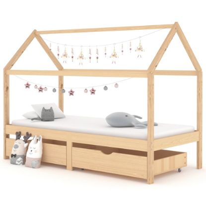 Image de  Cadre de lit d'enfant avec tiroirs Bois de pin massif 90x200 cm