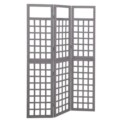 Image de  Cloison de séparation à 3 panneaux Bois de pin Gris 121x180 cm