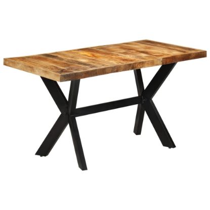 Image de  Table à dîner 140x70x75 cm bois de manguier massif brut