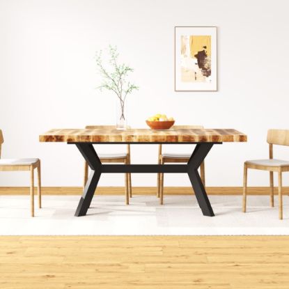 Image de  Table de salle à manger Bois de manguier solide et Acier 180 cm
