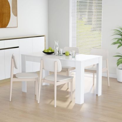 Image de  Table à manger Blanc 140x74,5x76 cm Bois d'ingénierie