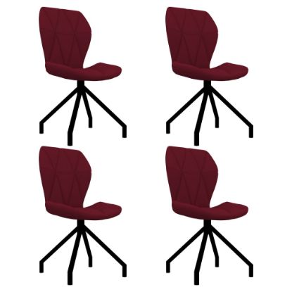 Image de  Chaises à manger lot de 4 rouge similicuir