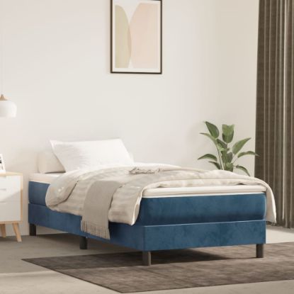 Image de  Matelas de lit à ressorts ensachés Bleu foncé 100x200x20 cm