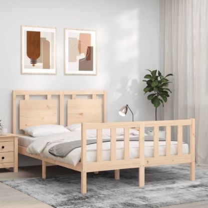 Image de  Cadre de lit avec tête de lit 120x200 cm bois massif