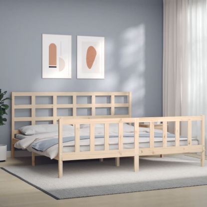 Image de  Cadre de lit avec tête de lit 180x200 cm bois massif