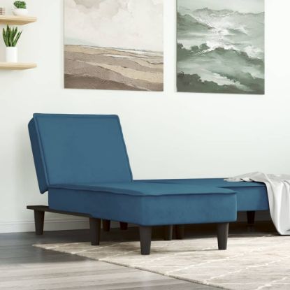 Image de  Chaise longue bleu velours