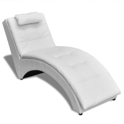 Image de  Chaise longue avec oreiller Blanc Similicuir