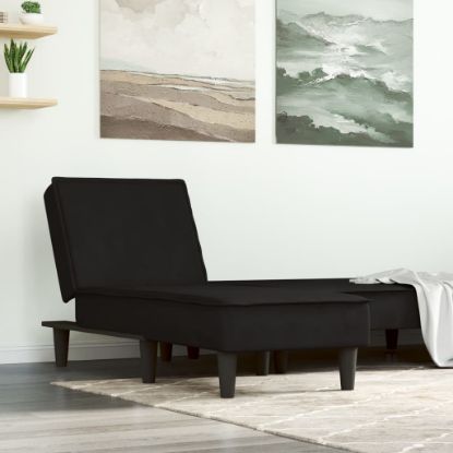 Image de  Chaise longue noir velours