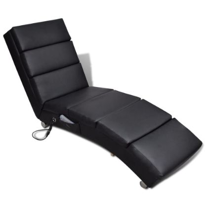 Image de  Chaise longue de massage Noir Similicuir