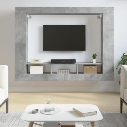 Image de  Meuble TV gris béton 152x22x113 cm bois d'ingénierie