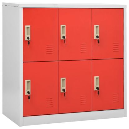 Image de  Armoire à casiers Gris clair et rouge 90x45x92,5 cm Acier