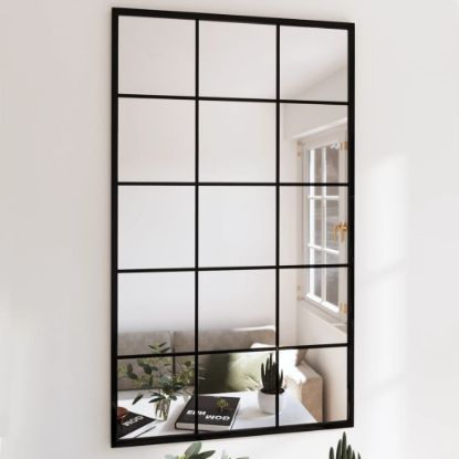 Image de Miroirs muraux 4 pcs noir 100x60 cm métal