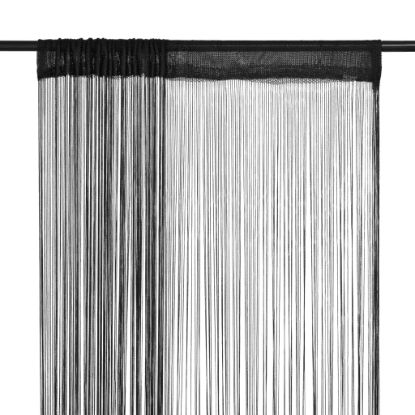Image de Rideau en fils 2 pcs 140 x 250 cm Noir