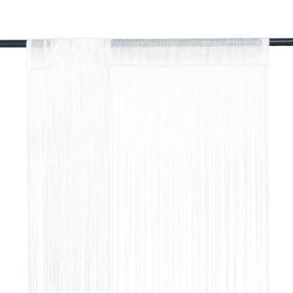 Image de Rideau en fils 2 pcs 100 x 250 cm Blanc