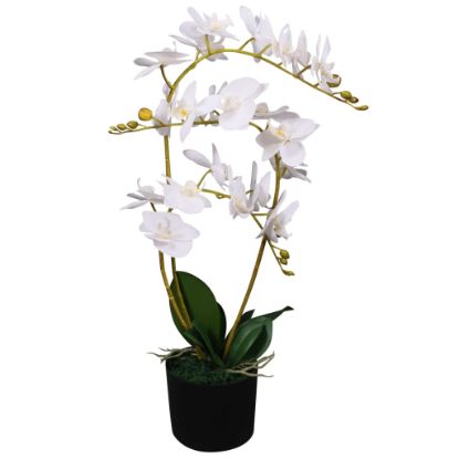 Image de Plante artificielle avec pot Orchidée 65 cm Blanc