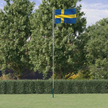 Image de Drapeau de la Suède et mât 6,23 m Aluminium