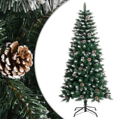 Image de Sapin de Noël artificiel avec support Vert 120 cm PVC