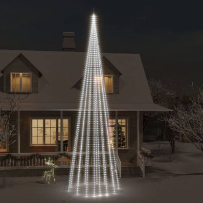 Image de Sapin de Noël sur mât de drapeau 1134 LED Blanc froid 800 cm
