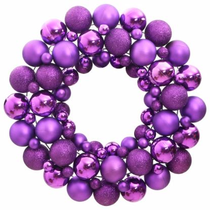 Image de Couronne de Noël violet 45 cm polystyrène
