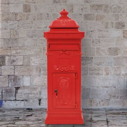 Image de Boîte aux lettres à pilier Aluminium Vintage antirouille Rouge