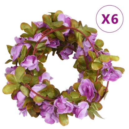 Image de Guirlandes de fleurs artificielles 6 pcs violet clair 250 cm