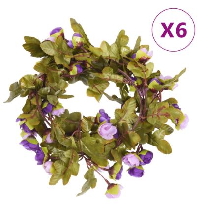 Image de Guirlandes de fleurs artificielles 6 pcs violet clair 215 cm