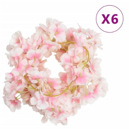 Image de Guirlandes de fleurs artificielles 6 pcs rose clair 180 cm