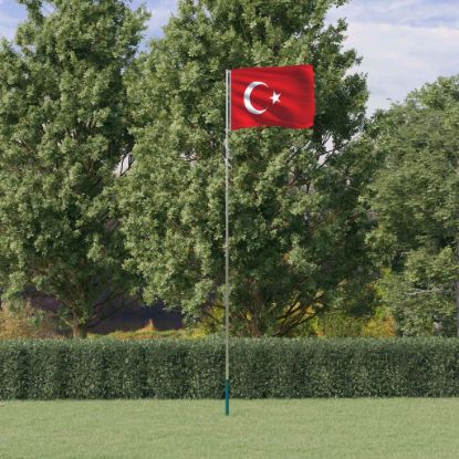 Image de Drapeau de la Turquie et mât 5,55 m Aluminium