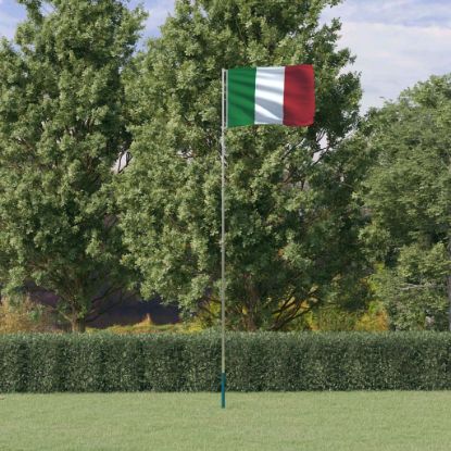 Image de Drapeau de l'Italie et mât 5,55 m Aluminium