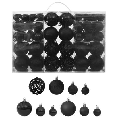 Image de Ensemble de boules de Noël 100 pcs Noir