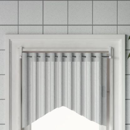 Image de Tringles à rideau 2 pcs blanc et argenté 60-105 cm aluminium