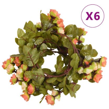 Image de Guirlandes de fleurs artificielles 6 pcs rouge vif 215 cm