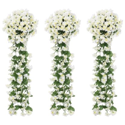 Image de Guirlandes de fleurs artificielles 3 pcs blanc 85 cm