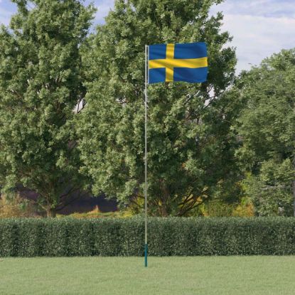 Image de Drapeau de la Suède et mât 5,55 m Aluminium