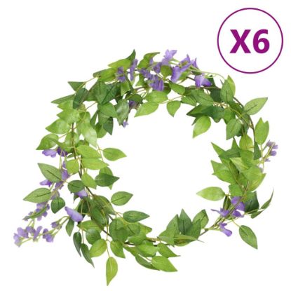 Image de Guirlandes de fleurs artificielles 6 pcs violet 200 cm