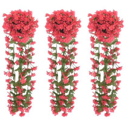Image de Guirlandes de fleurs artificielles 3 pcs rose 85 cm